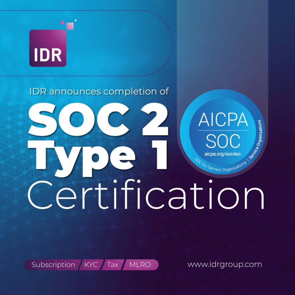 IDR Announces Completion of SOC 2 Type 1 Certification  